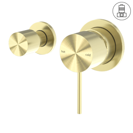 MECCA SHOWER MIXER WITH HORIZONTAL 2 WAY DIVERTOR SHOWER VALVE BRUSHED GOLD (NR221911uBG)