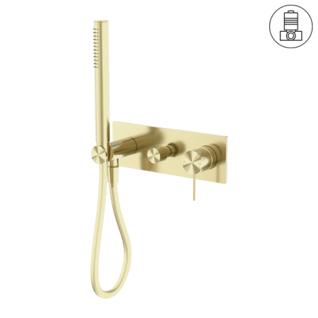 MECCA SHOWER MIXER WITH DIVERTOR SYSTEM SHOWER FAUCET SET WITH 2 HANDLES BRUSHED GOLD (NR221912eBG)