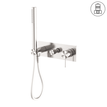 MECCA SHOWER MIXER WITH DIVERTOR SYSTEM SHOWER FAUCET SET WITH 2 HANDLES BRUSHED NICKEL (NR221912eBN)
