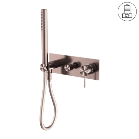 MECCA SHOWER MIXER WITH DIVERTOR SYSTEM SHOWER FAUCET SET WITH 2 HANDLES BRUSHED BRONZE (NR221912eBZ)