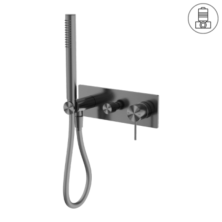 MECCA SHOWER MIXER WITH DIVERTOR SYSTEM SHOWER FAUCET SET WITH 2 HANDLES GUN METAL (NR221912eGM)