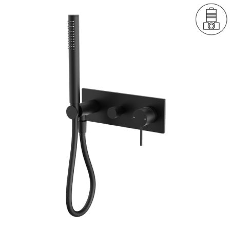 MECCA SHOWER MIXER WITH DIVERTOR SYSTEM SHOWER FAUCET SET WITH 2 HANDLES MATTE BLACK (NR221912eMB)