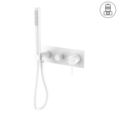 MECCA SHOWER MIXER WITH DIVERTOR SYSTEM SHOWER FAUCET SET WITH 2 HANDLES MATTE WHITE (NR221912eMW)