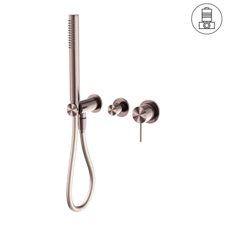 MECCA SHOWER MIXER WITH DIVERTOR SYSTEM SEPARATE BACK PLATE SHOWER FAUCET SET WITH 2 HANDLES BRUSHED BRONZE (NR221912fBZ)
