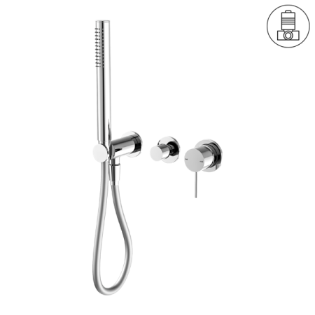 MECCA SHOWER MIXER WITH DIVERTOR SYSTEM SEPARATE BACK PLATE SHOWER FAUCET SET WITH 2 HANDLES CHROME (NR221912fCH)