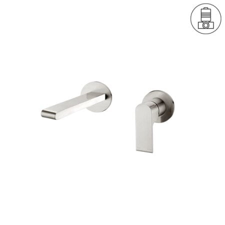 BIANCA WALL BASIN/BATH MIXER SEPARATE BACK PLATE 187/230MM BRUSHED NICKEL (NR321510eBN / NR321510fBN)