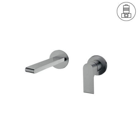 BIANCA WALL BASIN/BATH MIXER SEPARATE BACK PLATE 187/230MM GUN METAL (NR321510eGM / NR321510fGM)