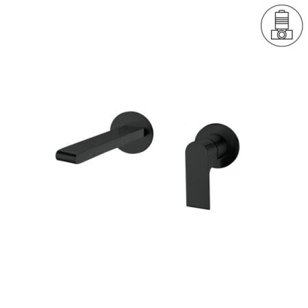 BIANCA WALL BASIN/BATH MIXER SEPARATE BACK PLATE 187/230MM MATTE BLACK (NR321510eMB / NR321510fMB)