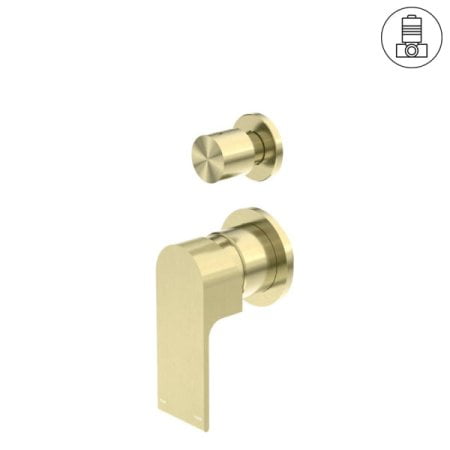 BIANCA SHOWER MIXER WITH DIVERTOR SEPARATE PLATE BRUSHED GOLD (NR321511gBG)