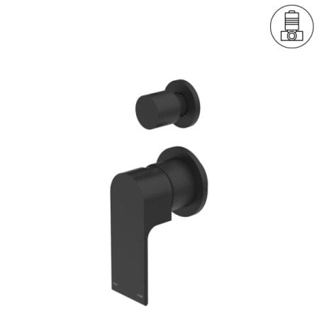 BIANCA SHOWER MIXER WITH DIVERTOR SEPARATE PLATE MATTE BLACK (NR321511gMB)