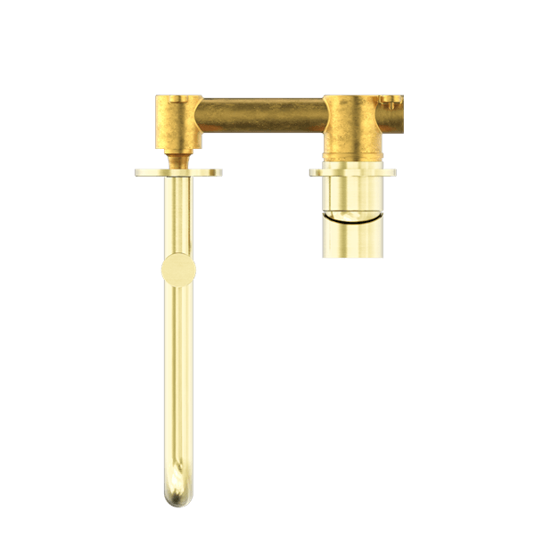 MECCA WALL BASIN/BATH MIXER SWIVEL SPOUT WALL MOUNTED FAUCETS 225MM BRUSHED GOLD (NR221910rBG)