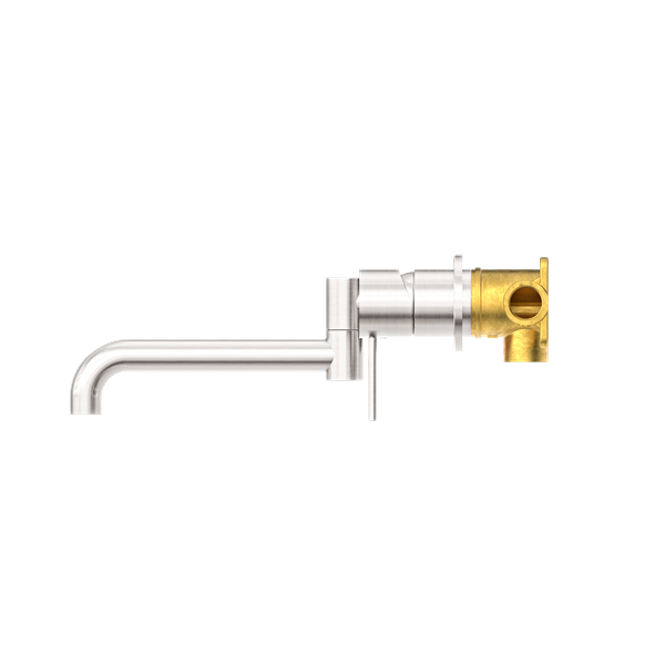 MECCA WALL BASIN/BATH MIXER SWIVEL SPOUT WALL MOUNTED FAUCETS 225MM BRUSHED NICKEL (NR221910rBN)