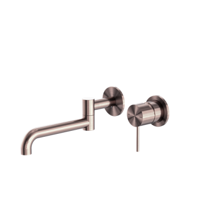 MECCA WALL BASIN/BATH MIXER SWIVEL SPOUT WALL MOUNTED FAUCETS 225MM BRUSHED BRONZE (NR221910rBZ)
