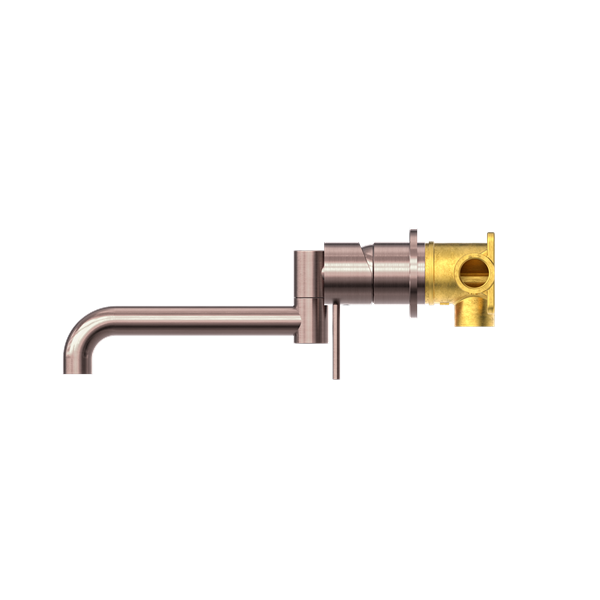 MECCA WALL BASIN/BATH MIXER SWIVEL SPOUT WALL MOUNTED FAUCETS 225MM BRUSHED BRONZE (NR221910rBZ)