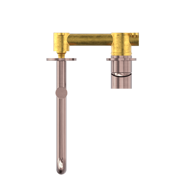 MECCA WALL BASIN/BATH MIXER SWIVEL SPOUT WALL MOUNTED FAUCETS 225MM BRUSHED BRONZE (NR221910rBZ)