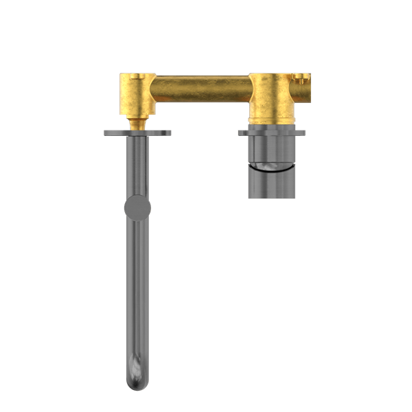 MECCA WALL BASIN/BATH MIXER SWIVEL SPOUT WALL MOUNTED FAUCETS 225MM GUN METAL (NR221910rGM)