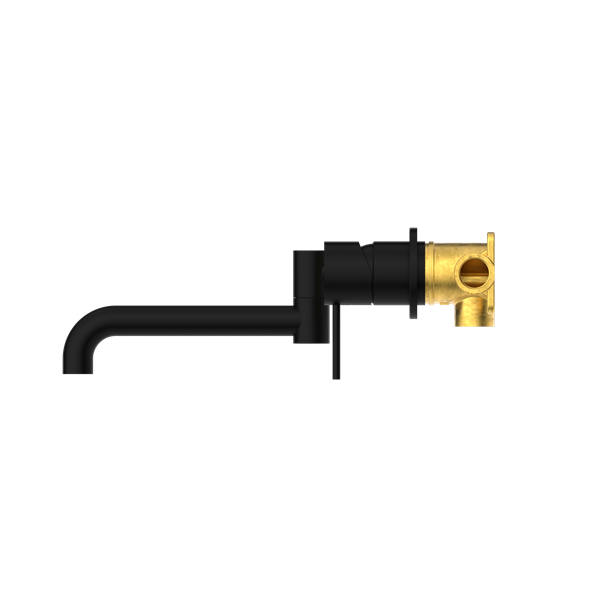 MECCA WALL BASIN/BATH MIXER SWIVEL SPOUT WALL MOUNTED FAUCETS 225MM MATTE BLACK (NR221910rMB)