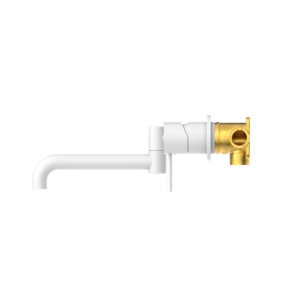 MECCA WALL BASIN/BATH MIXER SWIVEL SPOUT WALL MOUNTED FAUCETS 225MM MATTE WHITE (NR221910rMW)