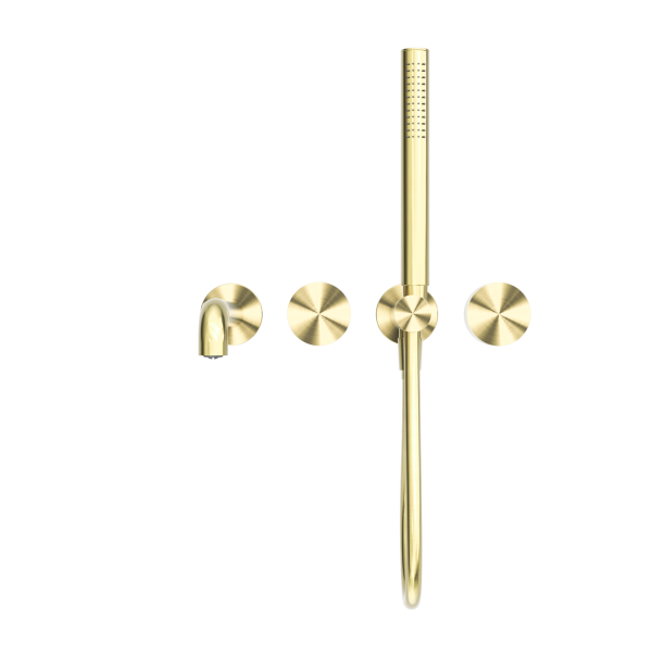 KARA PROGRESSIVE SHOWER SYSTEM SHOWER FAUCET SET SEPARATE PLATE WITH SPOUT 230/250MM BRUSHED GOLD (NR271903b230/250BG)