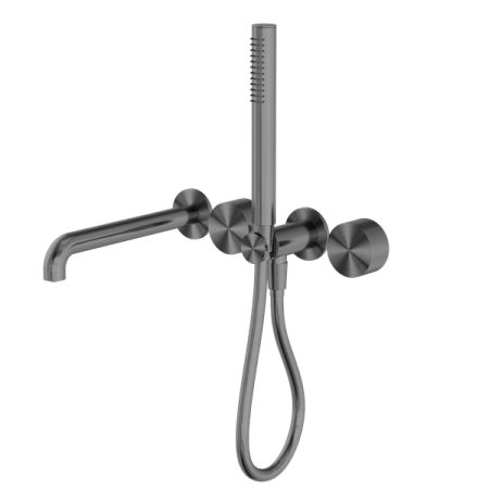 KARA PROGRESSIVE SHOWER SYSTEM SHOWER FAUCET SET SEPARATE PLATE WITH SPOUT 230/250MM GUN METAL (NR271903b230/250GM)
