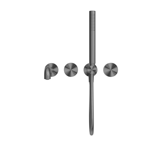 KARA PROGRESSIVE SHOWER SYSTEM SHOWER FAUCET SET SEPARATE PLATE WITH SPOUT 230/250MM GUN METAL (NR271903b230/250GM)
