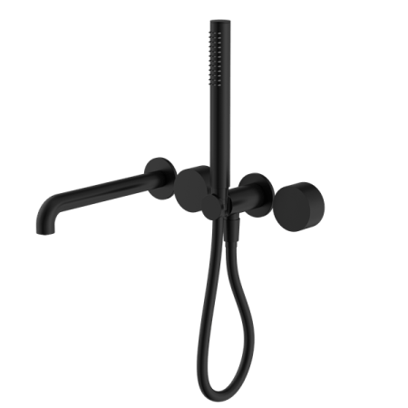 KARA PROGRESSIVE SHOWER SYSTEM SHOWER FAUCET SET SEPARATE PLATE WITH SPOUT 230/250MM MATTE BLACK (NR271903b230/250MB)