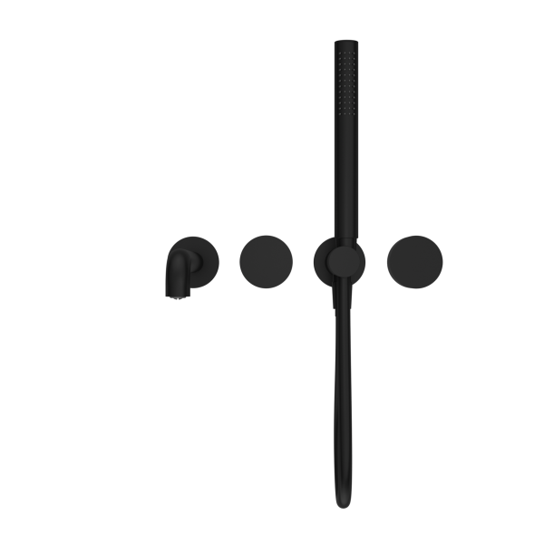 KARA PROGRESSIVE SHOWER SYSTEM SHOWER FAUCET SET SEPARATE PLATE WITH SPOUT 230/250MM MATTE BLACK (NR271903b230/250MB)