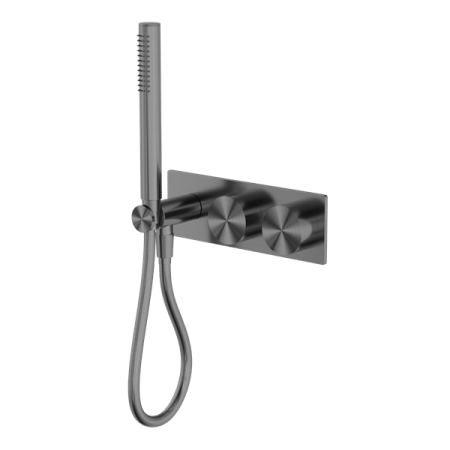 KARA PROGRESSIVE SHOWER SYSTEM SHOWER FAUCET SET WITH 2 HANDLES SHOWER TUB COMBO SET GUN METAL (NR271903cGM)