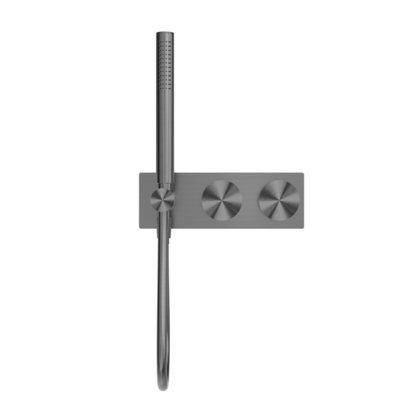 KARA PROGRESSIVE SHOWER SYSTEM SHOWER FAUCET SET WITH 2 HANDLES SHOWER TUB COMBO SET GUN METAL (NR271903cGM)