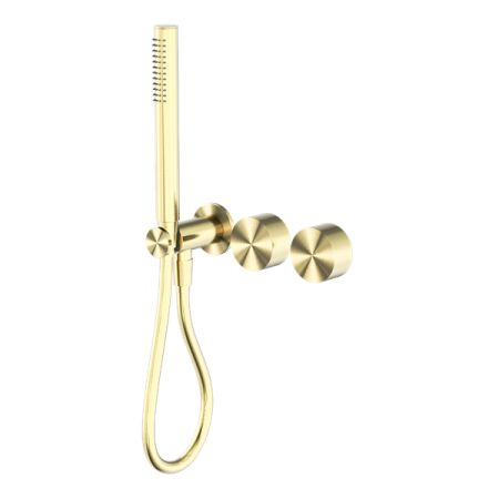 KARA PROGRESSIVE SHOWER SYSTEM SEPARATE PLATE SHOWER FAUCET SET WITH 2 HANDLES BRUSHED GOLD (NR271903dBG)