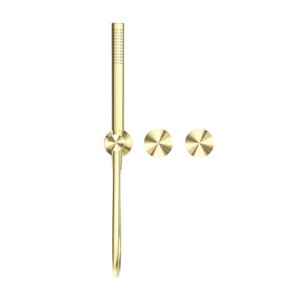 KARA PROGRESSIVE SHOWER SYSTEM SEPARATE PLATE SHOWER FAUCET SET WITH 2 HANDLES BRUSHED GOLD (NR271903dBG)