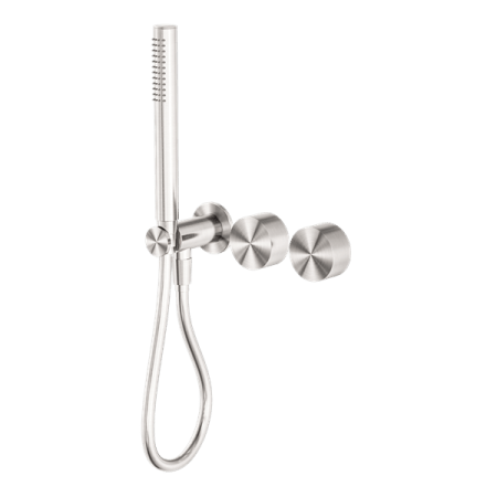 KARA PROGRESSIVE SHOWER SYSTEM SEPARATE PLATE SHOWER FAUCET SET WITH 2 HANDLES BRUSHED NICKEL (NR271903dBN)