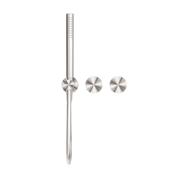 KARA PROGRESSIVE SHOWER SYSTEM SEPARATE PLATE SHOWER FAUCET SET WITH 2 HANDLES BRUSHED NICKEL (NR271903dBN)