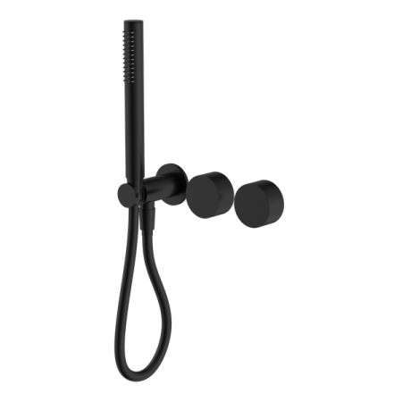 KARA PROGRESSIVE SHOWER SYSTEM SEPARATE PLATE SHOWER FAUCET SET WITH 2 HANDLES MATTE BLACK (NR271903dMB)