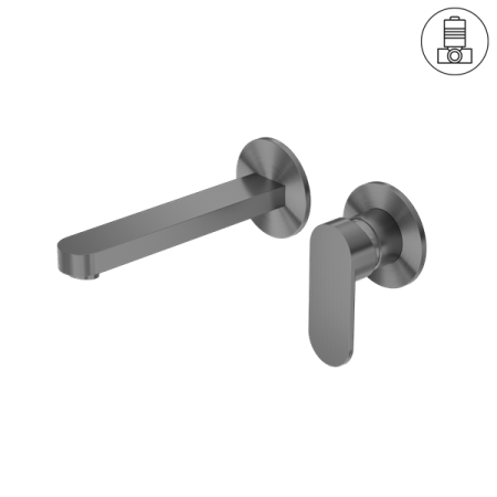 Ecco Wall Basin/Bath Mixer Separate Back Plate GUN METAL (NR301310bGM)