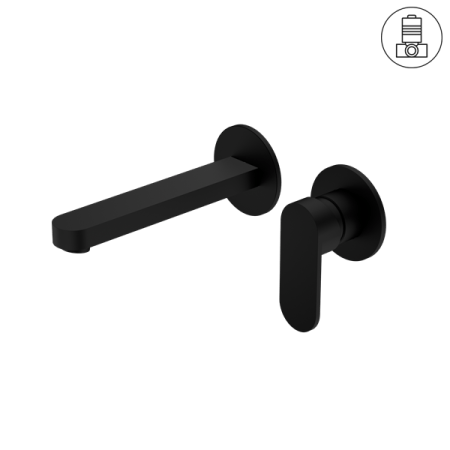 Ecco Wall Basin/Bath Mixer Separate Back Plate Wall Mounted Faucets MATTE BLACK (NR301310bMB)
