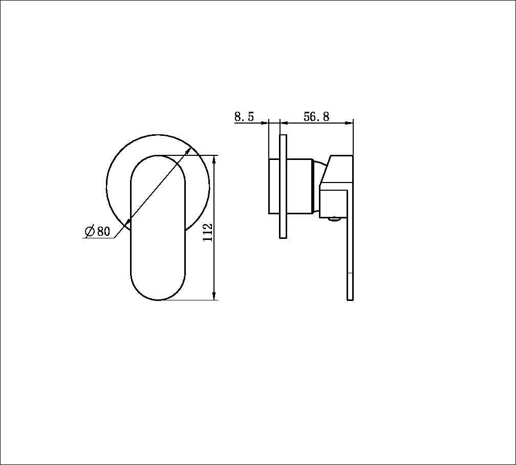 Ecco Shower Mixer Round Back Shower Valve Mixer Kit Round Back Plate BRUSHED NICKEL (NR301311dBN)