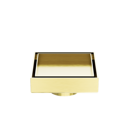 100MM SQUARE TILE INSERT FLOOR WASTE 50MM OUTLET SHOWER DRAIN FLOOR DRAIN OUTLET BRUSHED GOLD (NRFW006BG)