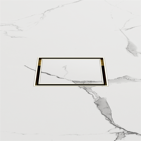 100MM SQUARE TILE INSERT FLOOR WASTE 50MM OUTLET SHOWER DRAIN FLOOR DRAIN OUTLET BRUSHED GOLD (NRFW006BG)