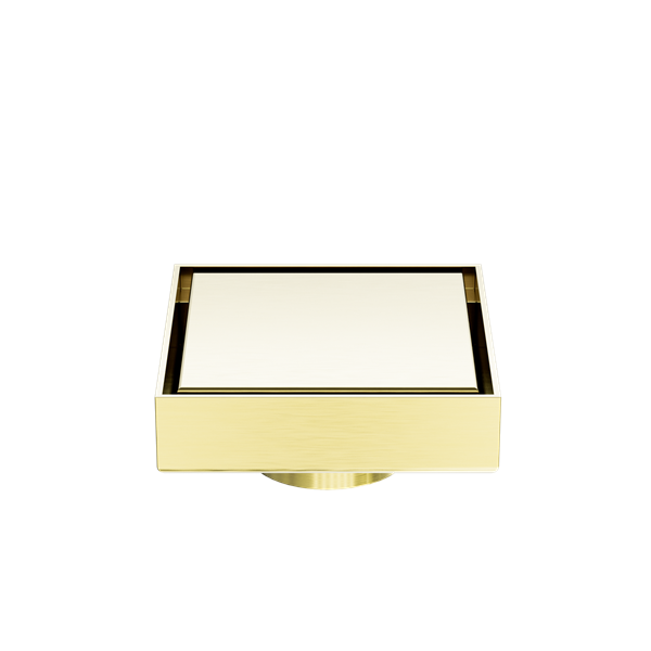 100MM SQUARE TILE INSERT FLOOR WASTE 50MM OUTLET SHOWER DRAIN FLOOR DRAIN OUTLET BRUSHED GOLD (NRFW006BG)