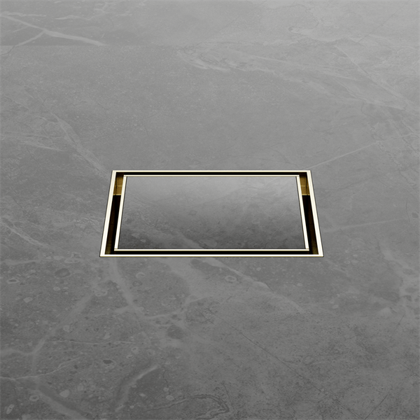 100MM SQUARE TILE INSERT FLOOR WASTE 50MM OUTLET SHOWER DRAIN FLOOR DRAIN OUTLET BRUSHED GOLD (NRFW006BG)