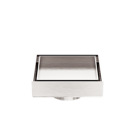 100MM SQUARE TILE INSERT FLOOR WASTE 50MM OUTLET SHOWER DRAIN FLOOR DRAIN OUTLET BRUSHED NICKEL (NRFW006BN)