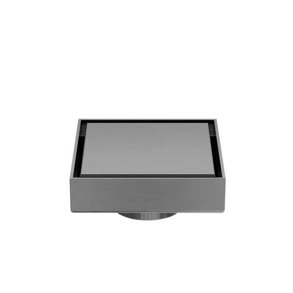 100MM SQUARE TILE INSERT FLOOR WASTE 50MM OUTLET SHOWER DRAIN FLOOR DRAIN OUTLET GUN METAL (NRFW006GM)