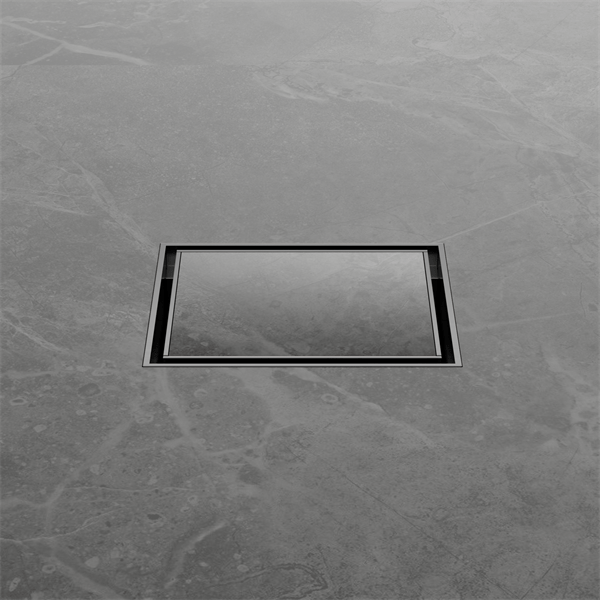 100MM SQUARE TILE INSERT FLOOR WASTE 50MM OUTLET SHOWER DRAIN FLOOR DRAIN OUTLET GUN METAL (NRFW006GM)