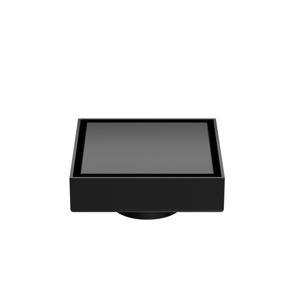 100MM SQUARE TILE INSERT FLOOR WASTE 50MM OUTLET SHOWER DRAIN FLOOR DRAIN OUTLET MATTE BLACK (NRFW006MB)