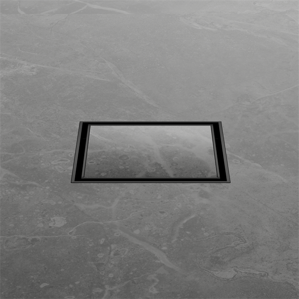 100MM SQUARE TILE INSERT FLOOR WASTE 50MM OUTLET SHOWER DRAIN FLOOR DRAIN OUTLET MATTE BLACK (NRFW006MB)