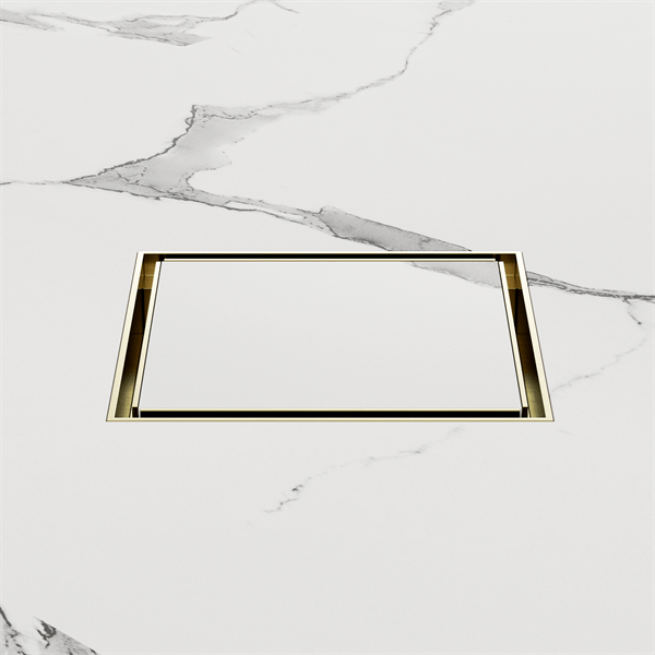 130MM SQUARE TILE INSERT FLOOR WASTE 80MM OUTLET SHOWER DRAIN FLOOR DRAIN BRUSHED GOLD (NRFW007BG)