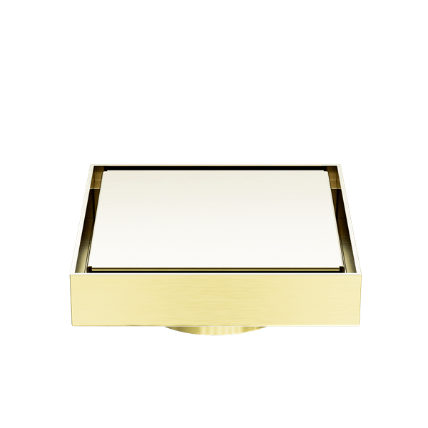 130MM SQUARE TILE INSERT FLOOR WASTE 80MM OUTLET SHOWER DRAIN FLOOR DRAIN BRUSHED GOLD (NRFW007BG)