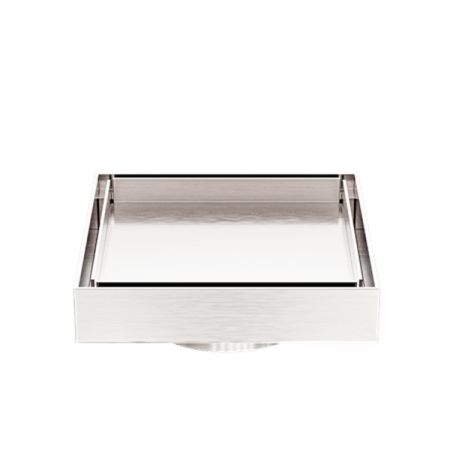 130MM SQUARE TILE INSERT FLOOR WASTE 80MM OUTLET SHOWER DRAIN FLOOR DRAIN BRUSHED NICKEL (NRFW007BN)