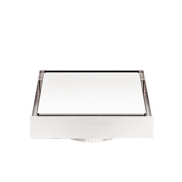 130MM SQUARE TILE INSERT FLOOR WASTE 80MM OUTLET SHOWER DRAIN FLOOR DRAIN BRUSHED NICKEL (NRFW007BN)